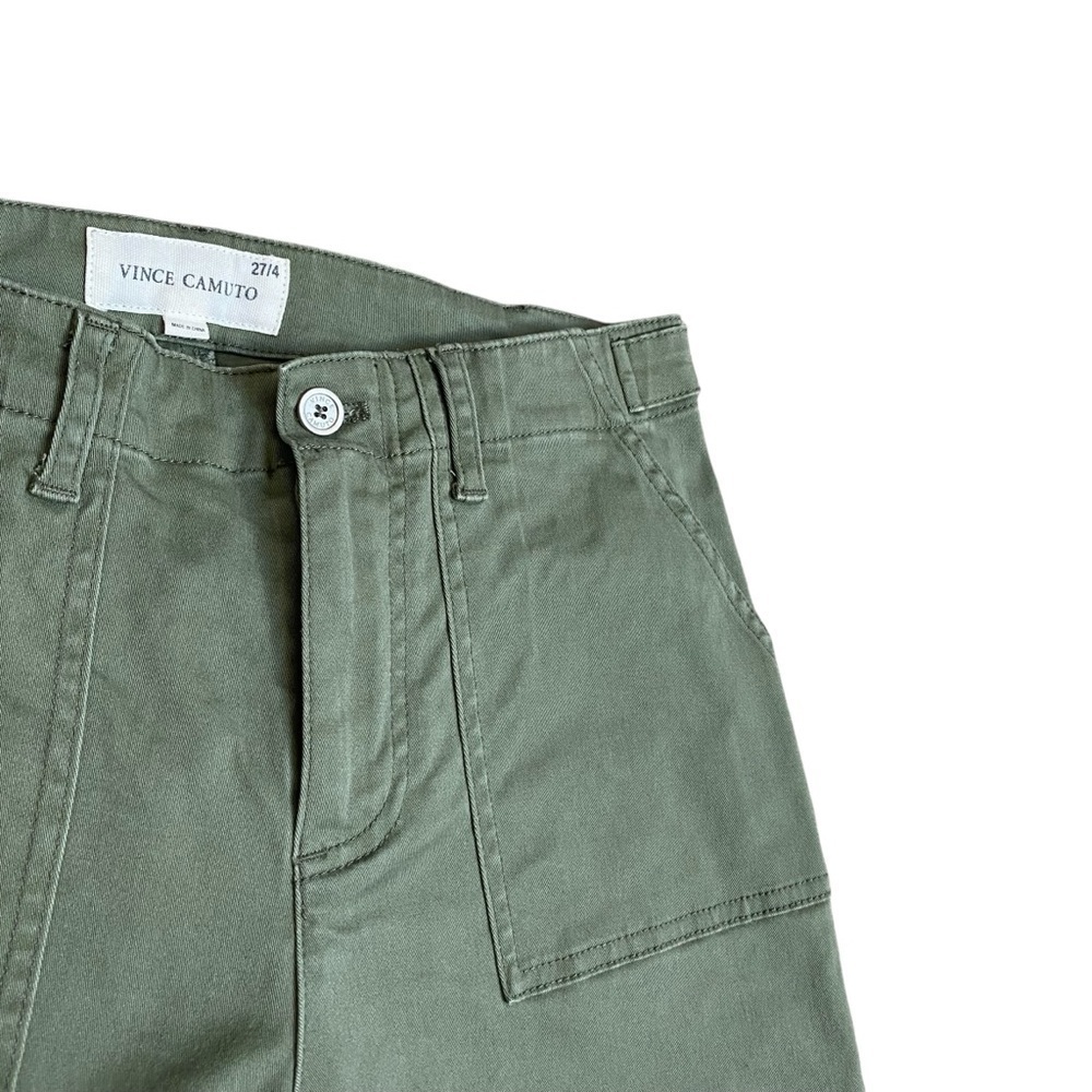 Vince Camuto Olive Green Utility Pants 27 Straight Leg Patch Pocket Cotton - Picture 6 of 12